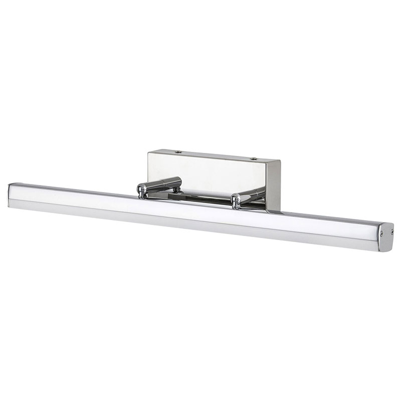 Silas tükörvilágító LED dönthető fejjel, króm (12W, 48cm) természetes fehér