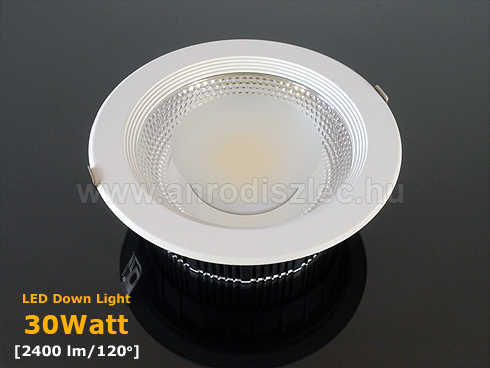 LED mélysugárzó (225 mm) 30W (kerek) hideg fehér