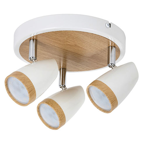 Karen mennyezeti spot LED lámpatest (3x4W) fehér-bükk, meleg fehér