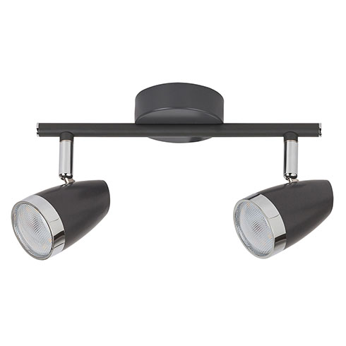 Karen mennyezeti spot LED lámpatest (2x4W) antracit-króm, meleg fehér
