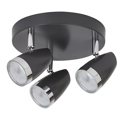 Karen mennyezeti spot LED lámpatest (3x4W) antracit-króm, meleg fehér