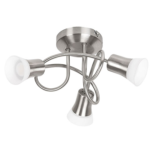 Riley mennyezeti design LED lámpatest (3x4W) szatén-króm, meleg fehér