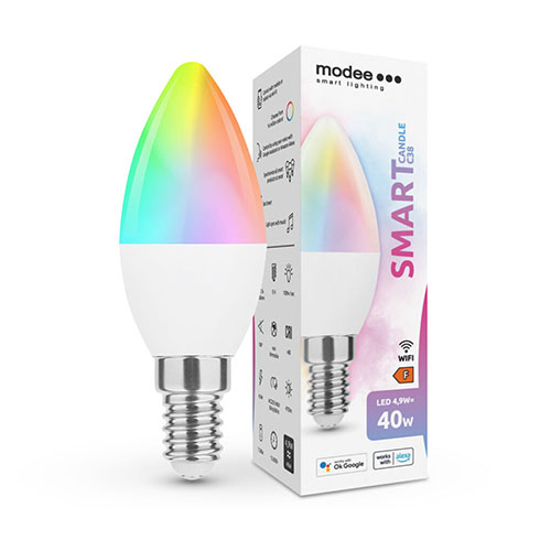 Smart LED lámpa E14 (4.9W/180°) Gyertya - FullColor (RGB+CCT - Wi-Fi vezérléssel)