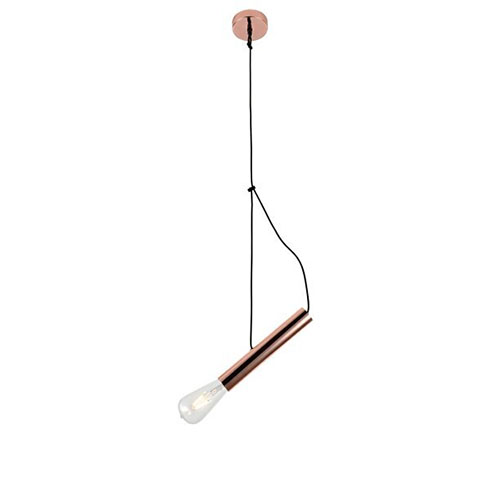 Fém függőlámpa (E27) - rose gold színű modern rúd függeszték