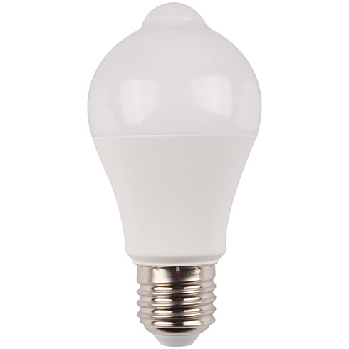 E27 LED lámpa (9W/200°) Körte Smart - természetes fehér, mozgásérzékelővel