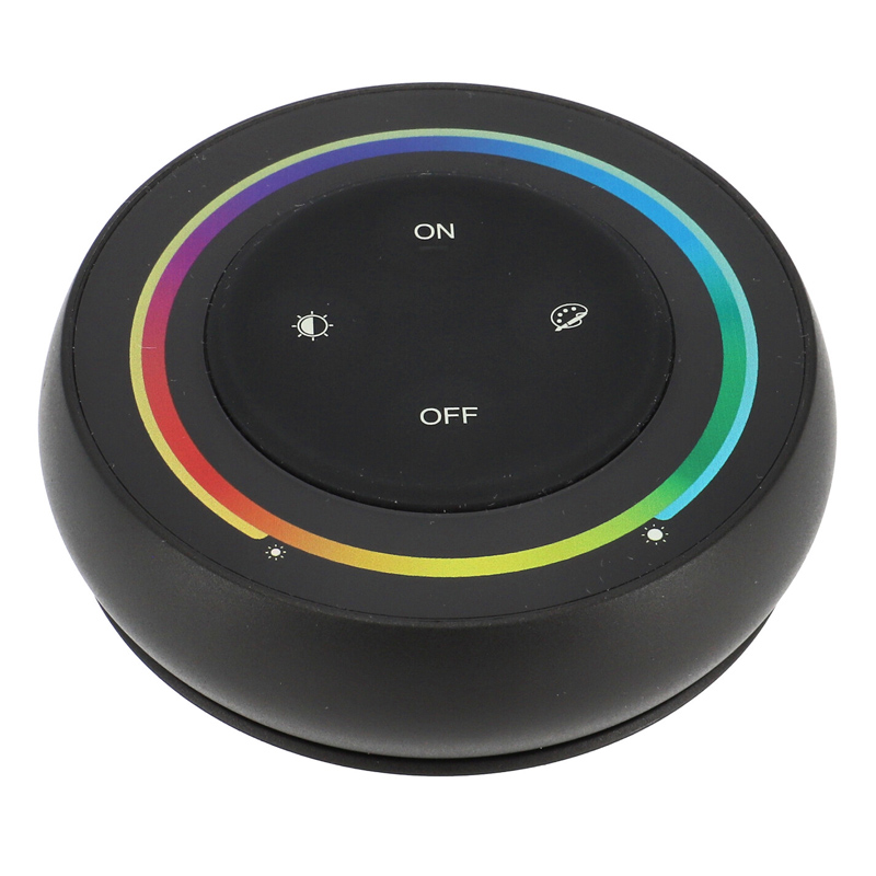 S2-B, RGB+CCT Dimmer Fali LED szalag fényerő és színhőmérséklet szabályzó panel: elemes - fekete