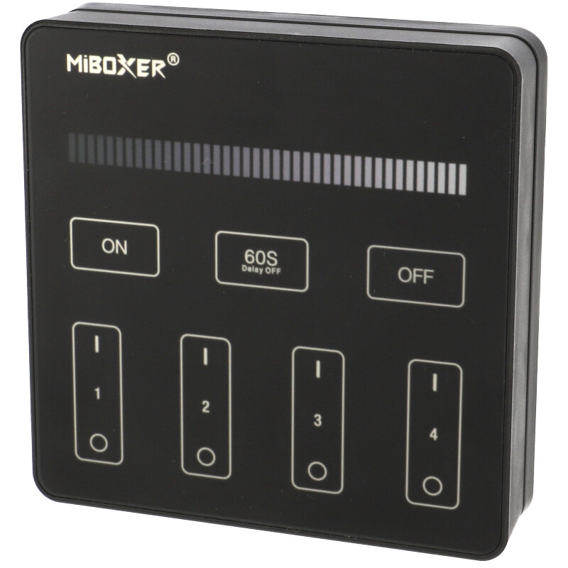 B1B, Group Control Dimmer Fali LED szalag fényerő szabályzó panel, B1: elemes, fekete