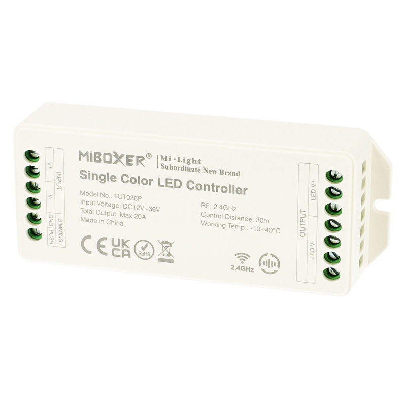 Group Control Dimmer csoport (zóna) LED szalag fényerő szabályzó: vezérlő (20A) FUT036P