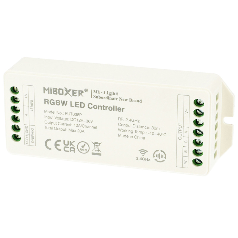 Group Control RGBW csoport (zóna) vezérlő RGB+fehér LED szalaghoz (20A) FUT038P