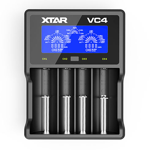 VC4 Univerzális Li-Ion USB akkumulátor töltő, LCD kijelzővel