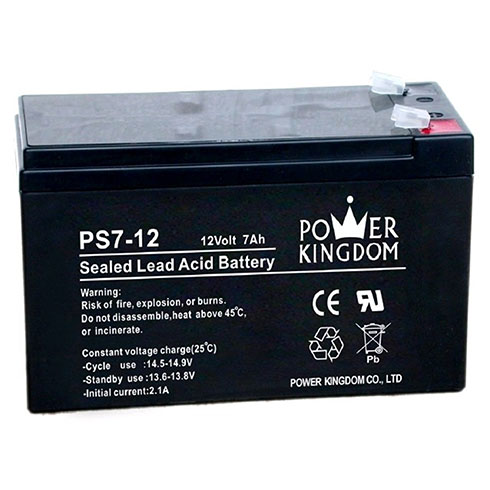 Akkumulátor 12V/7Ah - Power Kingdom (PK12V7AH), saru típus: T1
