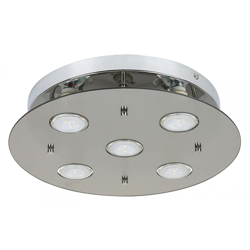 Naomi mennyezeti LED lámpa, kör alakú (5W/400lm) szürke, meleg fehér (5xGU10)