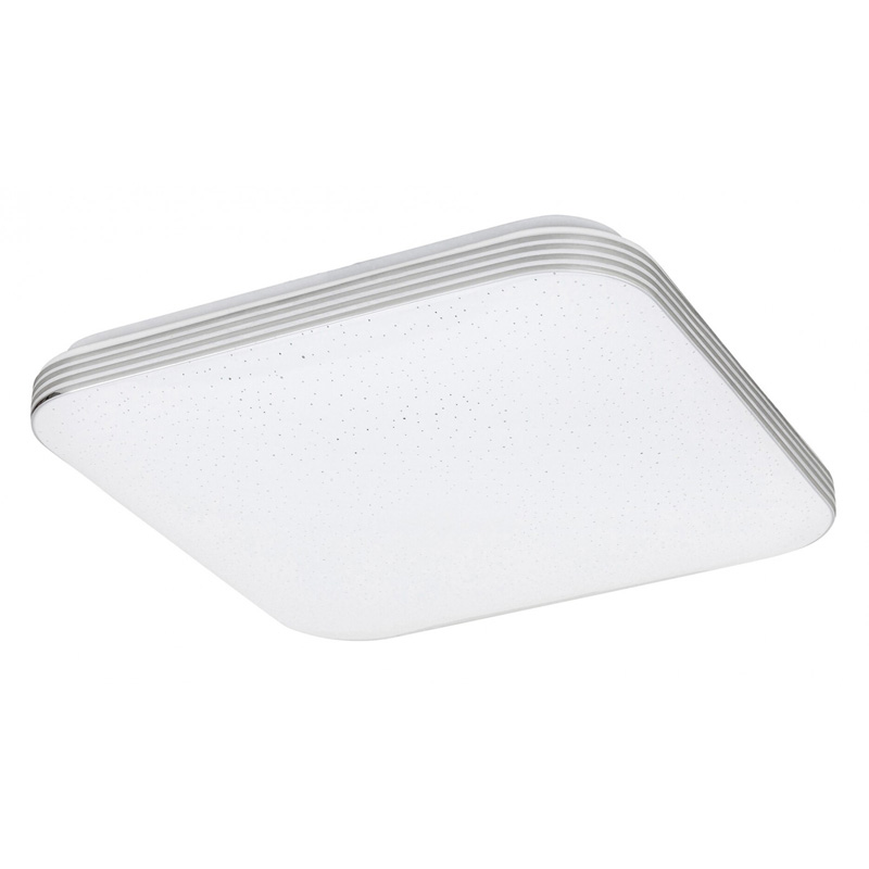 Oscar mennyezeti LED lámpa, négyzet alakú, csillogó effekttel (36W/2700lm) természetes fehér, fehér+króm
