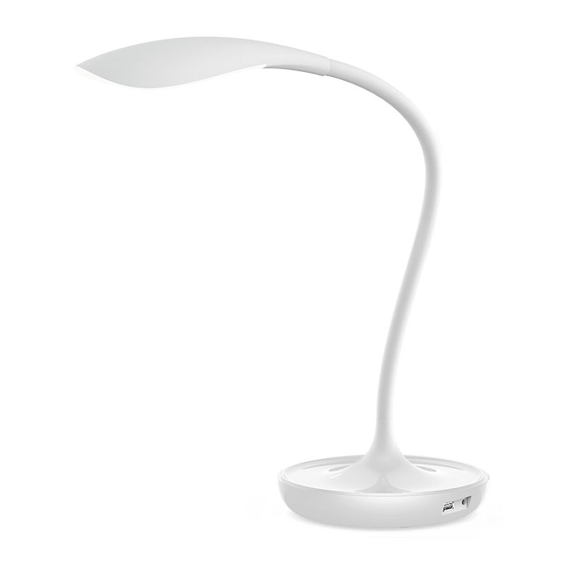 Belmont asztali LED lámpa, meleg fehér (5W) fényerőszabályozás, kapcsolóval, hajlítható szár, fehér
