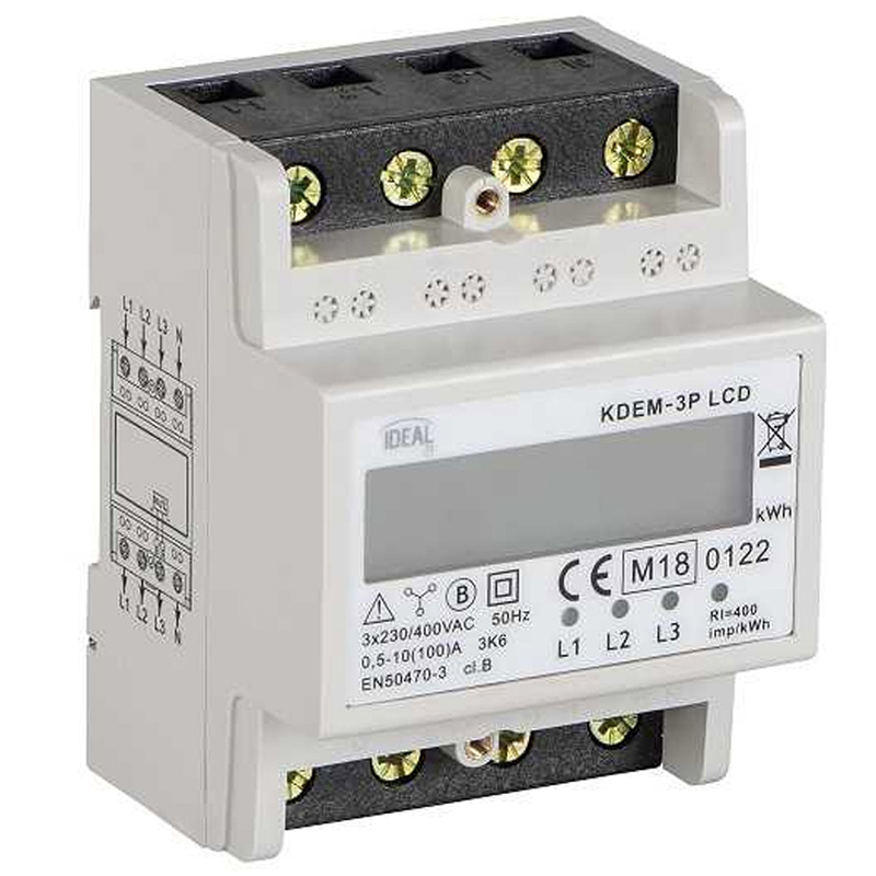 Elektronikus fogyasztásmérő (Kanlux, KDEM 3P LCD)