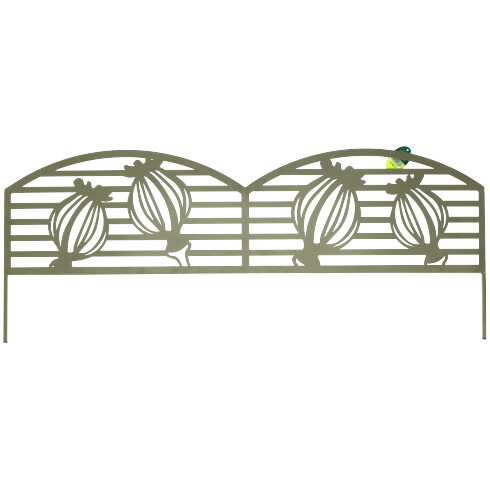 Metal border mini kerítés, festett fém ágyásszegély (40x100 cm) - Poppy, mák
