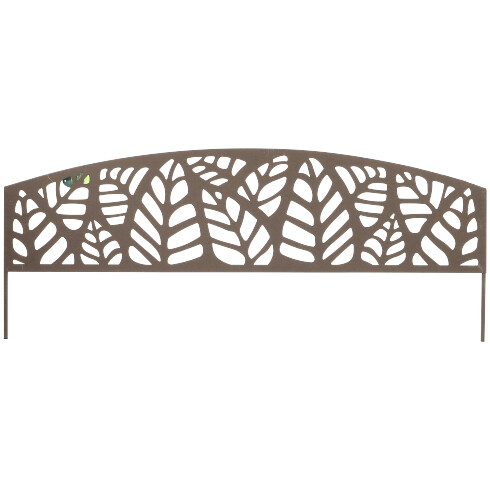 Metal border mini kerítés, festett fém ágyásszegély (40x100 cm) - Athea, levél