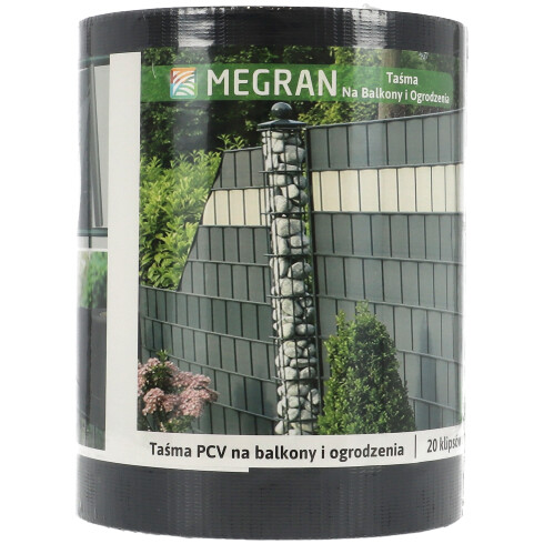 Kerítésszalag, kerítésbe fűzhető PVC belátásgátló szalag (35 m x 19 cm) antracit