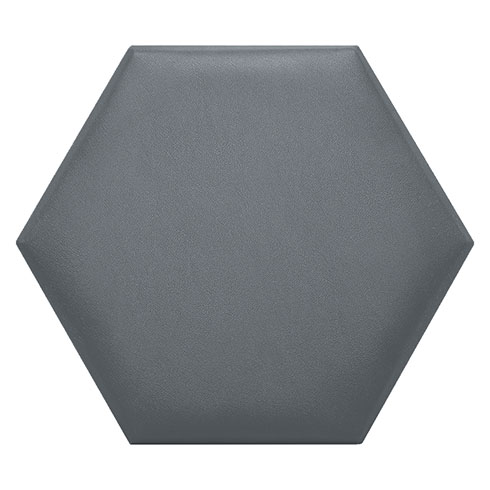 Hatszög alakú (méhsejt) bőrpanel, bőr falpanel - Inka-802 Szürke (30,2x34,7 cm)