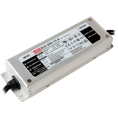 LED tápegység 12 Volt (192W/16A) IP67, MeanWell