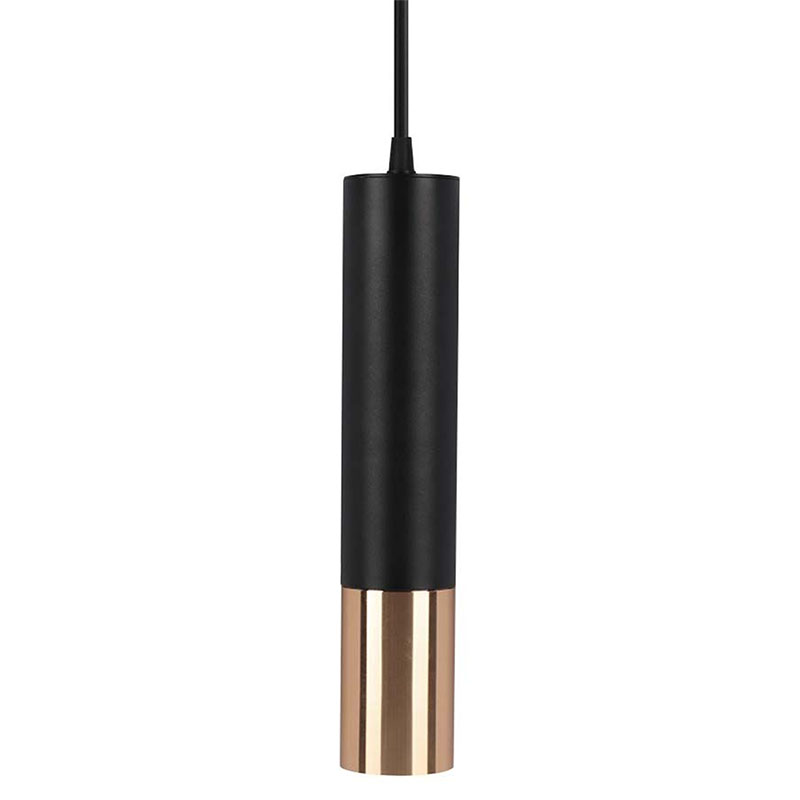 Fém függőlámpa (GU10) - fekete-arany színű modern rúd függeszték - 30 cm