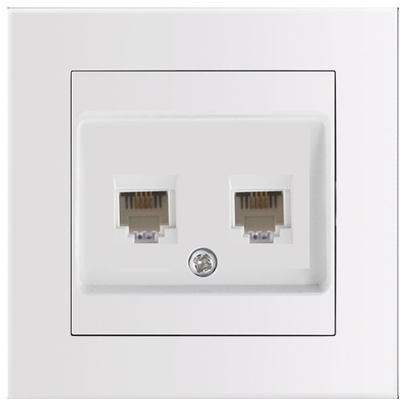 Arnold - 2 x RJ45 UTP aljzat, dupla, komplett, fehér