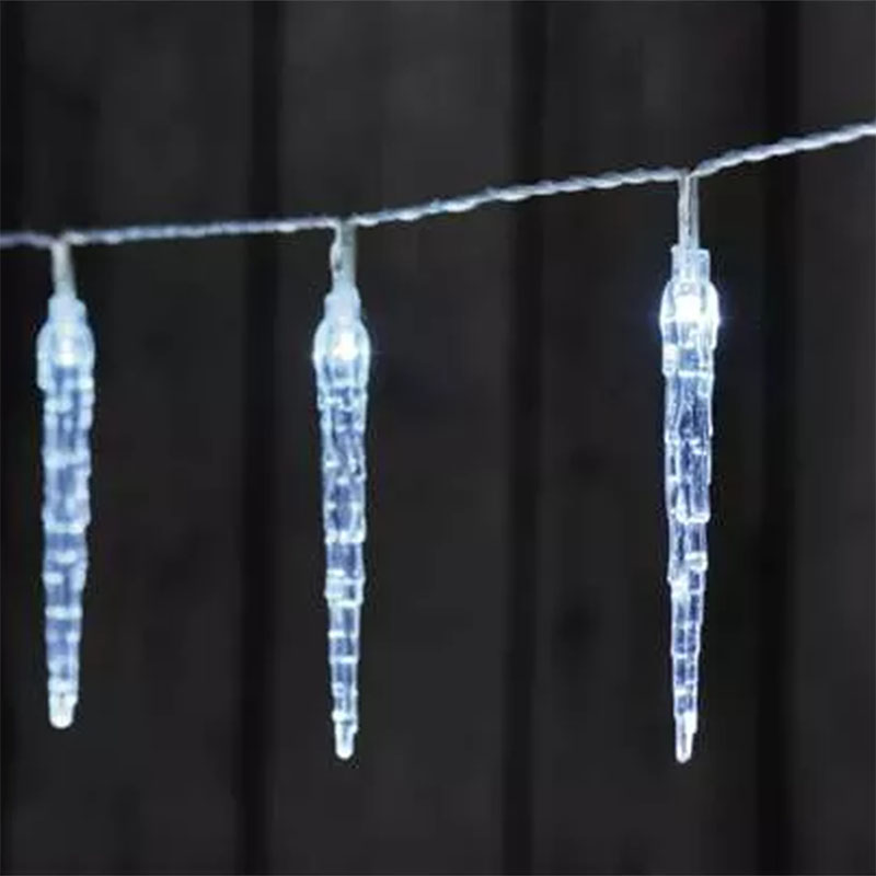 Elemes LED dekoráció, időzítős (1.35m/10 LED) hideg fehér, jégcsap