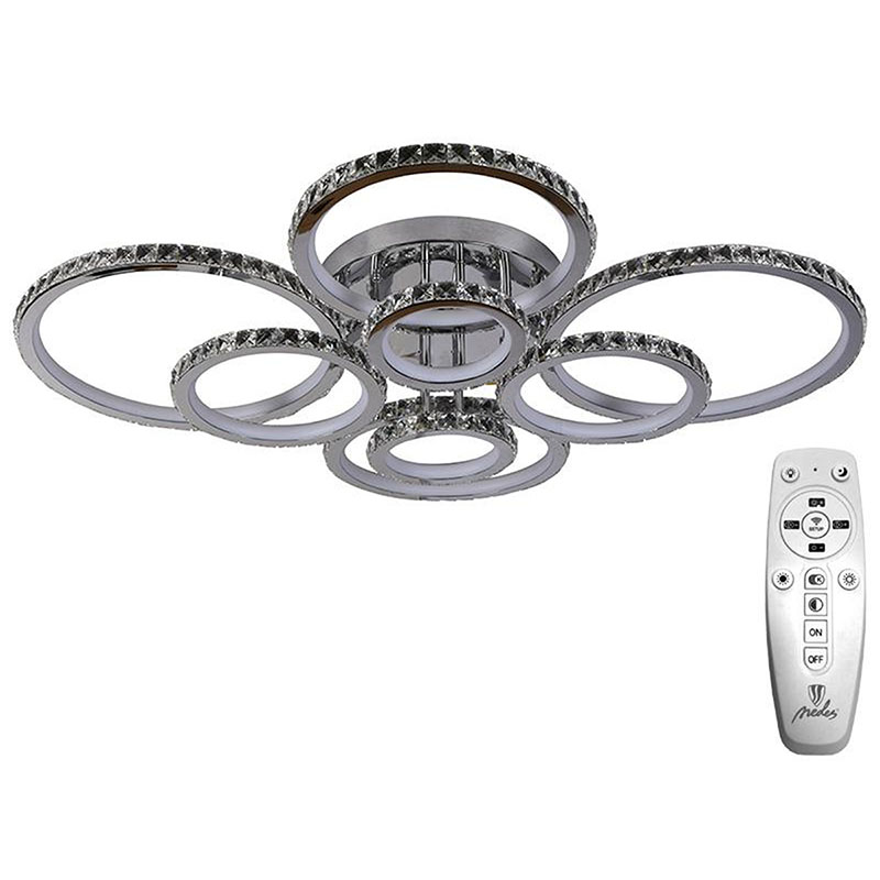 Mennyezeti LED design csillár: J2302/CH(315W) - króm Színhőmérséklet és fényerő szabályzás!
