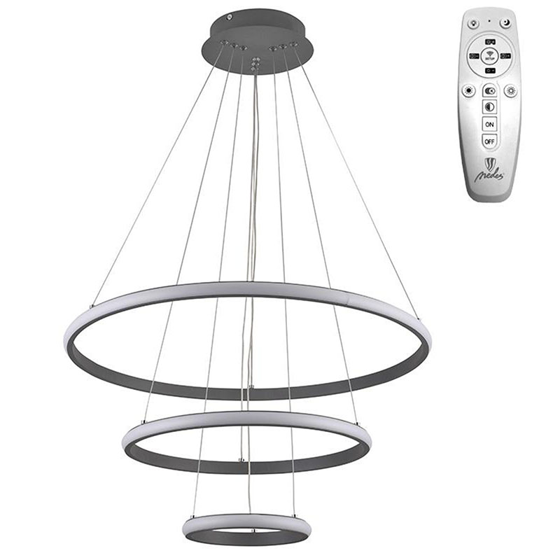 Mennyezeti LED design csillár: J4301/S (90W) - ezüst Színhőmérséklet és fényerő szabályzás!