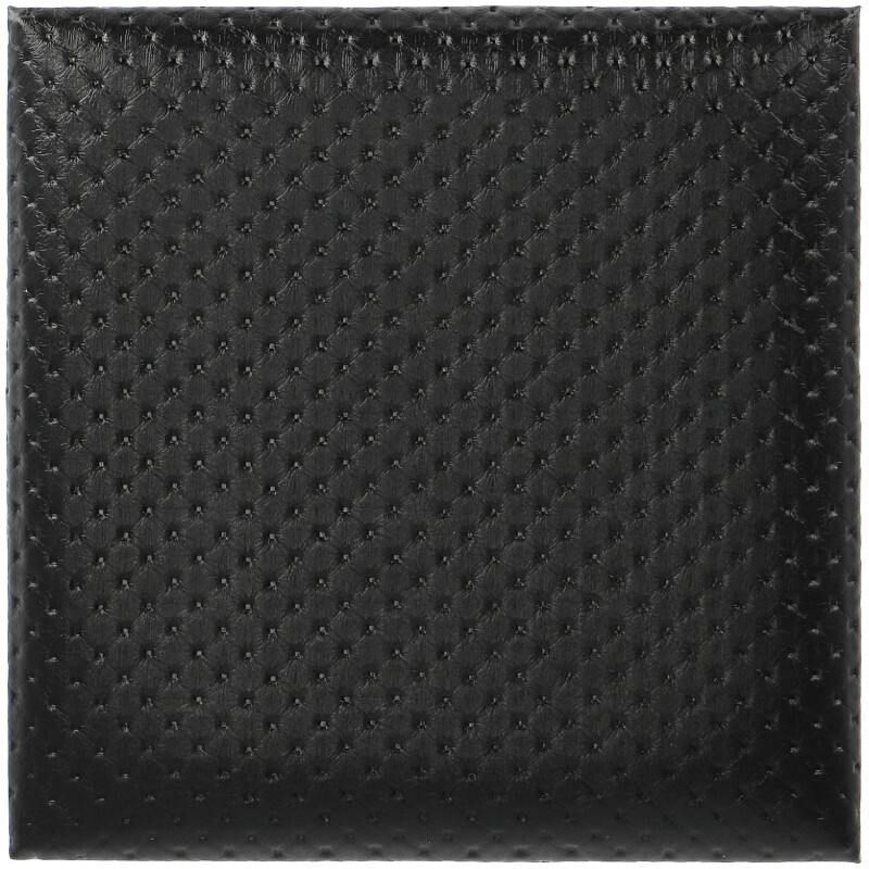 Bőr falpanel, bőrpanel, Untop-19657 Fekete (25x25cm), mintás