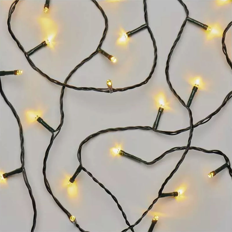 Elemes kültéri LED fényfüzér, időzítős (8.4m/120 LED) meleg fehér