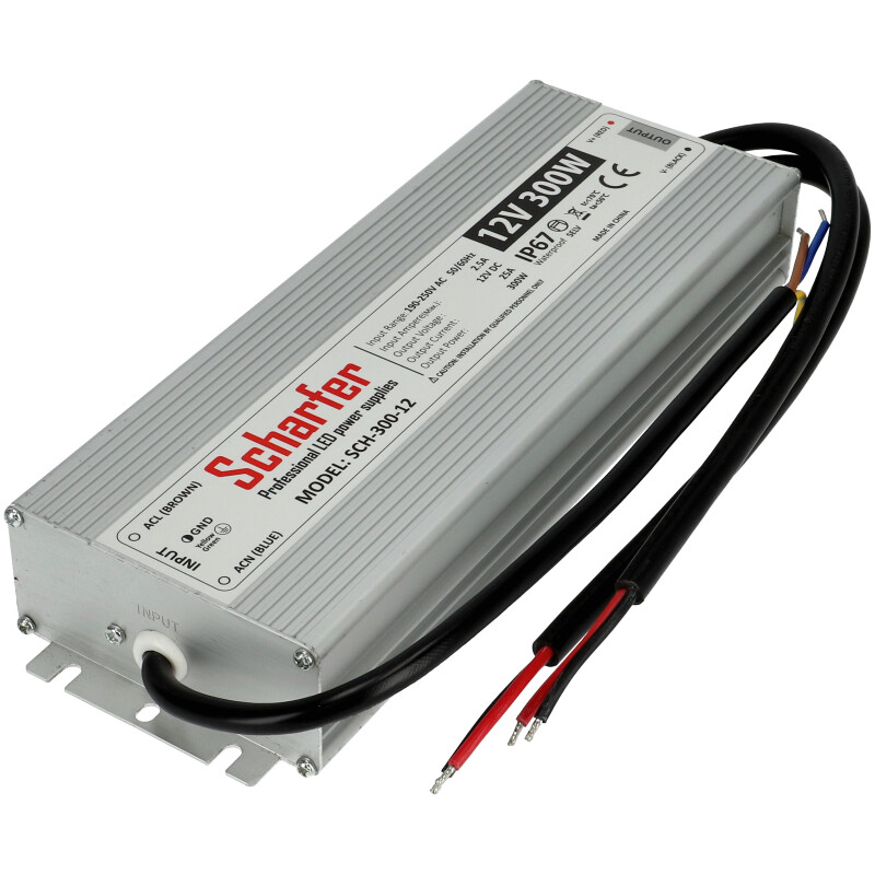 Vízálló LED tápegység 12 Volt (300W/25A) IP67, Scharfer