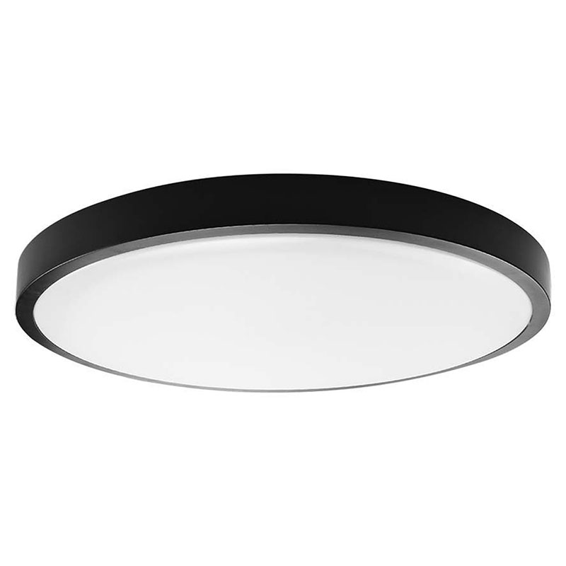 IP44 mennyezeti LED lámpatest mikrohullámú mozgásérzékelővel - kör (24W/2500lm) természetes fehér, fekete (350 mm)