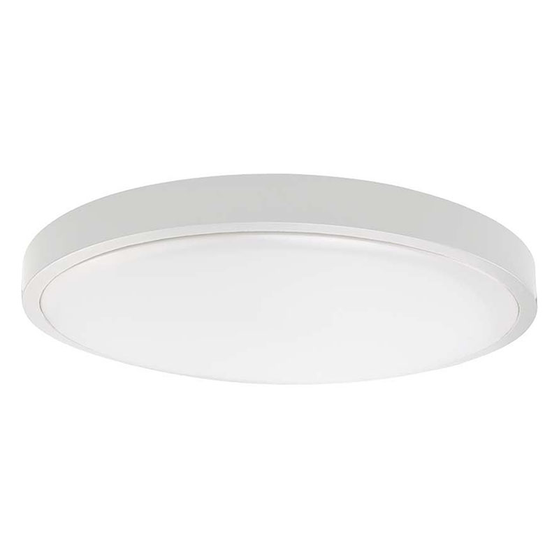 Távirányítós IP44 mennyezeti LED lámpatest mikrohullámú mozgásérzékelővel - kör (36W/3820lm) természetes fehér, fehér (420 mm)