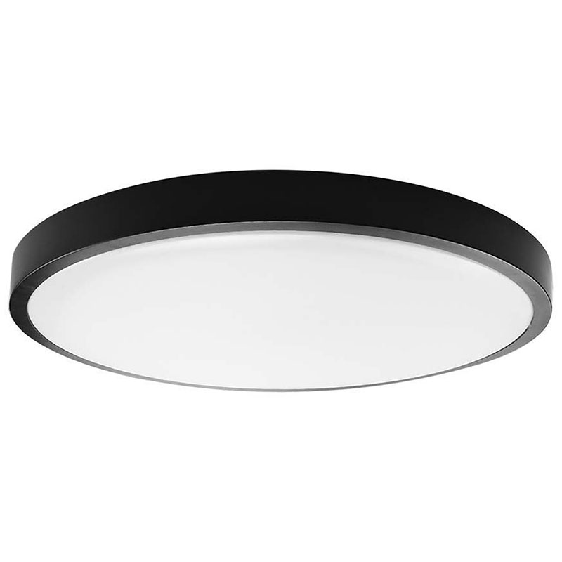 IP44 mennyezeti LED lámpatest - kör (18W/1830lm) meleg fehér, fekete (250 mm)