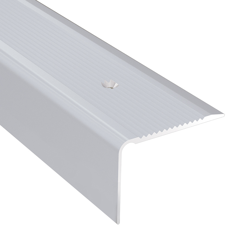 PS2-A1 Alumínium lépcsőprofil, csúszásgátlós, csavarozható (120 cm/2.5 cm) - Ezüst