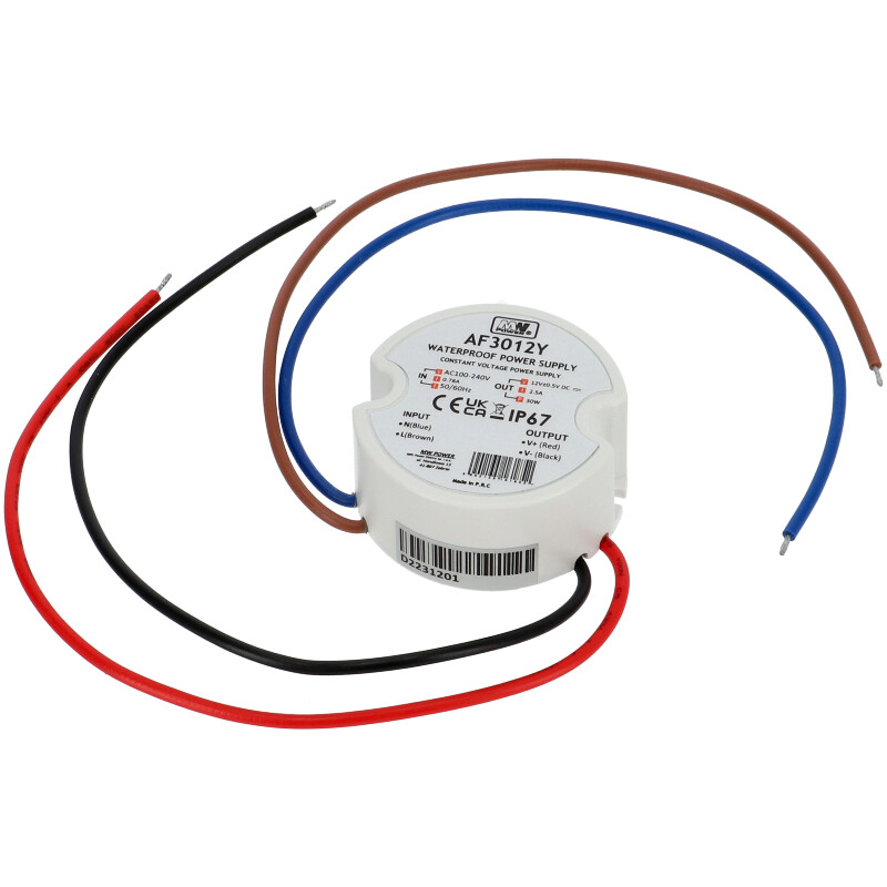 LED tápegység 12 Volt - kötődobozba szerelhető (30W/2.5A) IP67