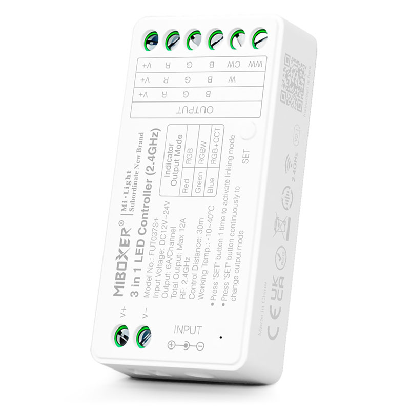 FUT037S+, Group Control RGB+CCT csoport (zóna) vezérlő Full color LED szalaghoz