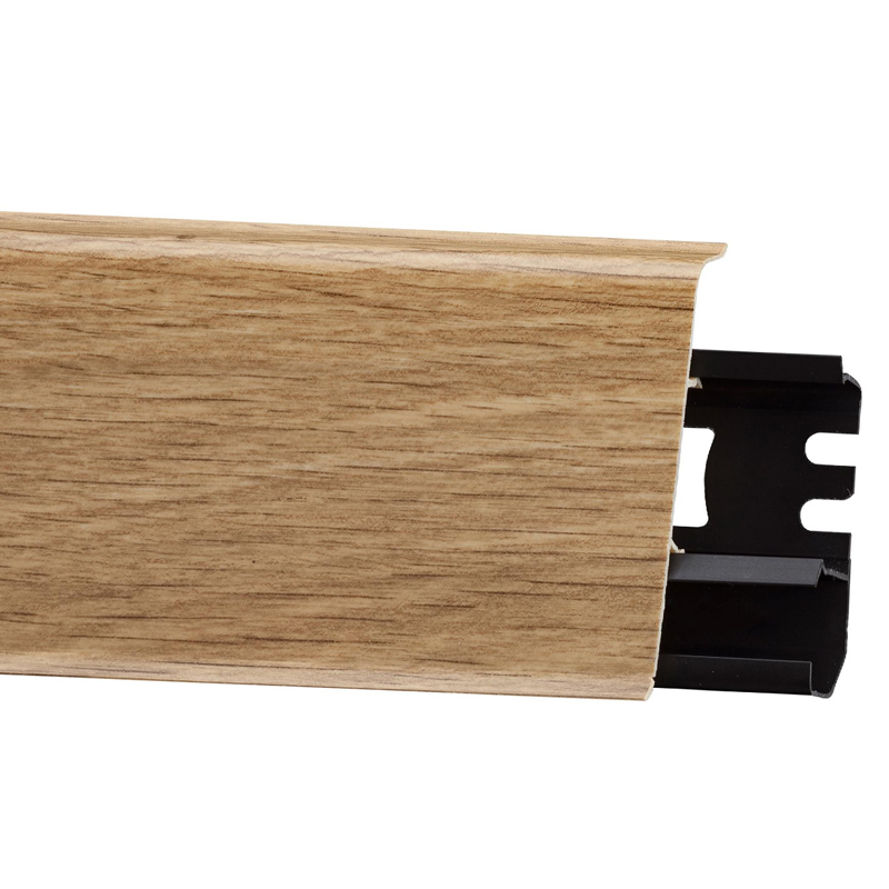 -Indo 7 cm-es parkettaszegélyléc (250 cm) gumi szegélyes, vízálló, rögzítősines: Bourbon tölgy