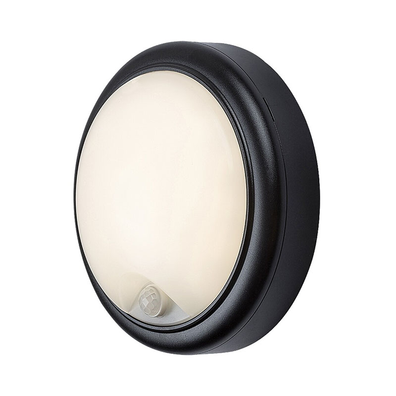 Hitura kültéri fali LED lámpa (15W/1350 lm) IP54, mozgásérzékelővel, fekete, természetes fehér