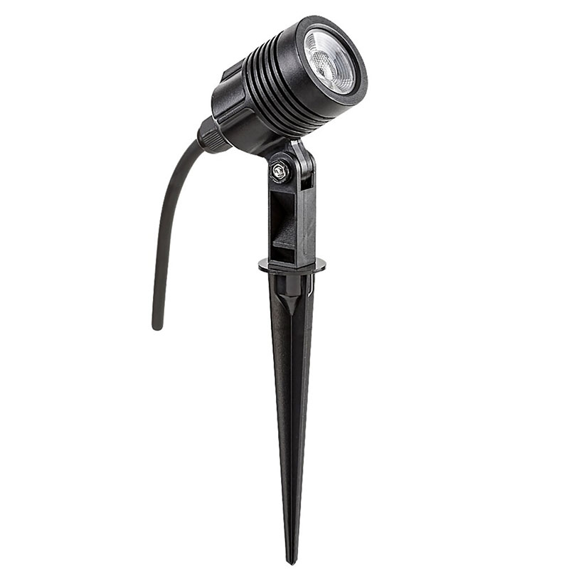 Leszúrható LED reflektorlámpa, fekete (3W) természetes fehér, IP65