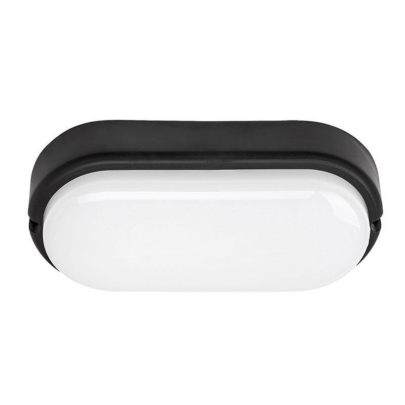 Hort ovális IP54 kültéri mennyezeti-oldalfali LED lámpa, fekete (15W/1100lm) természetes fehér