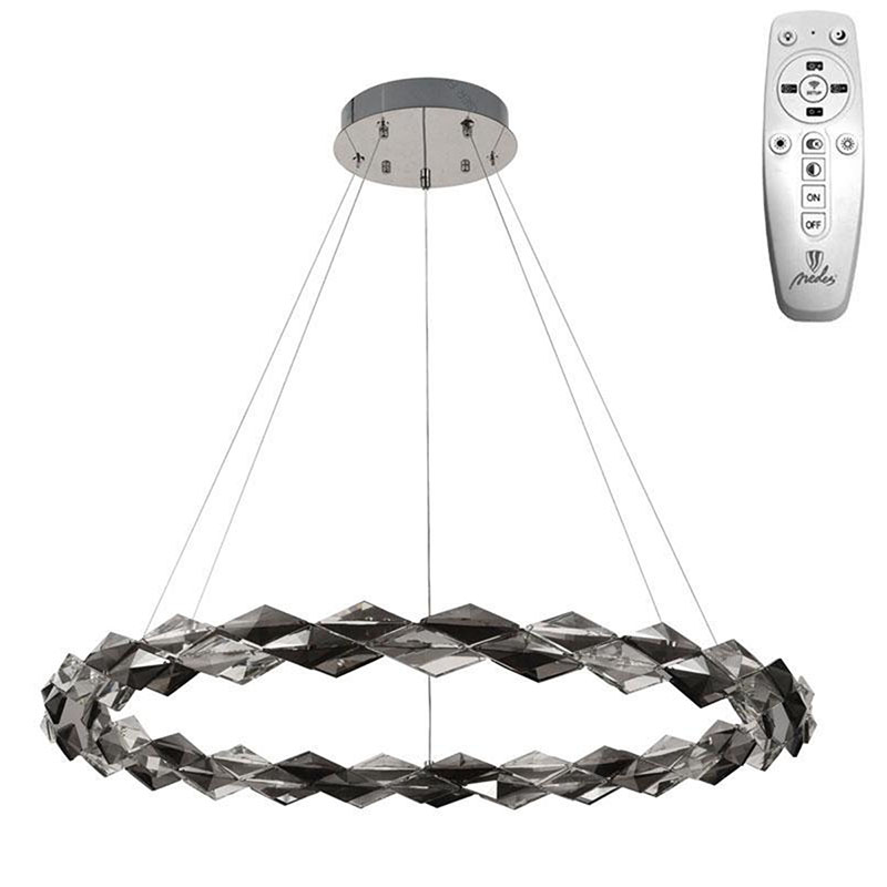 Kristály csillár - J6328/CH design LED függeszték (55W) távirányítható fényszín és fényerő