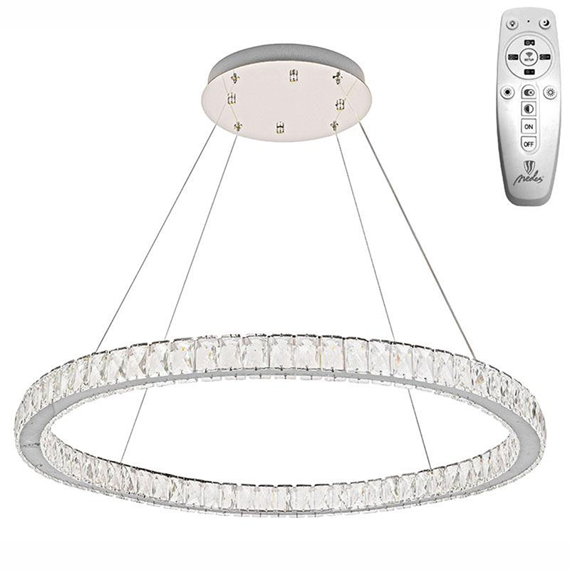 Kristály csillár - J6352/CH design LED függeszték (100W) távirányítható fényszín és fényerő