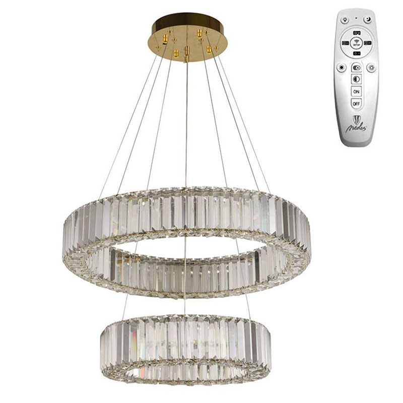 Mennyezeti LED design csillár: J6326/GCH (65W) - Színhőmérséklet és fényerő szabályzás!