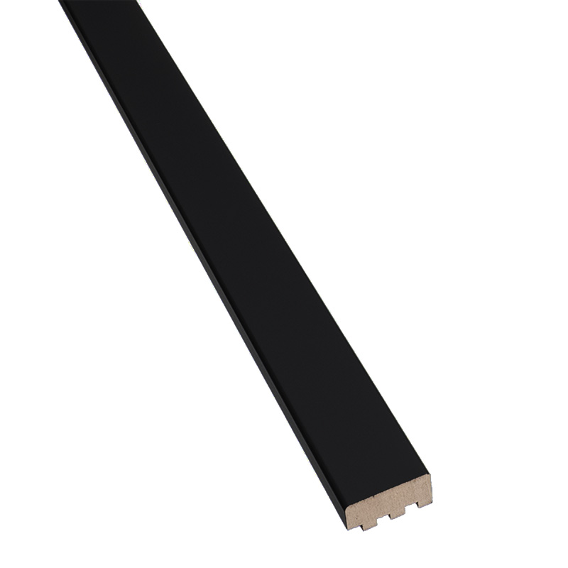 Fa hatású lamella, falburkolat - széles lamellával (275cm x 3cm x 1.5cm) - Záró elem, matt fekete