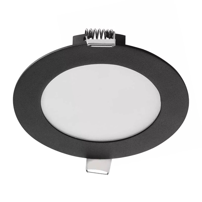 Nexxo: süllyeszthető, kerek LED panel, fekete keretes (120 mm) 7W - meleg+természetes fehér