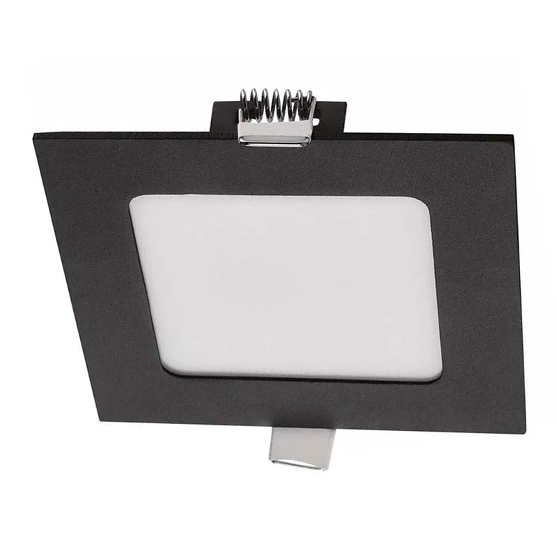 Nexxo: süllyeszthető, négyzet alakú LED panel, fekete (120 mm) 7W - meleg+természetes fehér