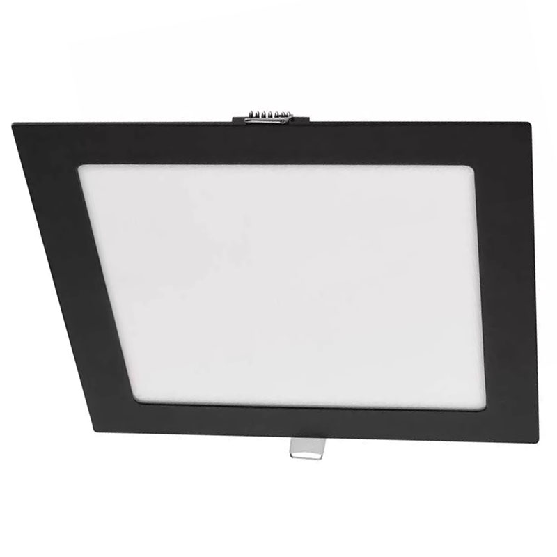 Nexxo: süllyeszthető, négyzet alakú LED panel, fekete (225 mm) 18W - meleg+természetes fehér