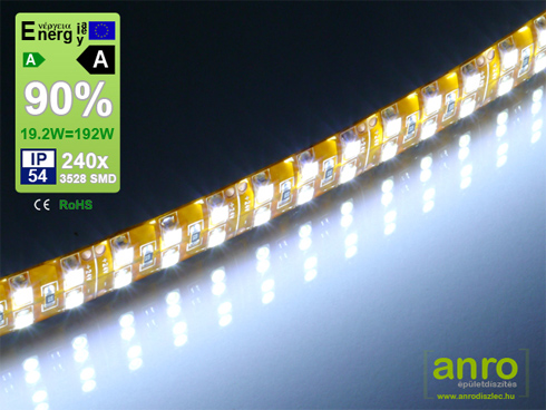 LED szalag kültéri 3528-240 (24 Volt) - hideg fehér DoubleLine! CRI=88